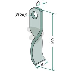 Drejet kniv, passer til Cosma, højtydende i forskellige anvendelser.