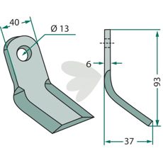 Y-hammer Carroy et Giraudon med 13mm hul, perfekt til finjustering i traktorer.