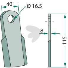 Kniv MINB000014, højtydende skæreværktøj til forskellige landbrugsapplikationer.