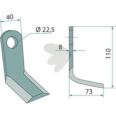 Y-hammer Willibald med hul på 22,5mm, designet til effektiv skæring.