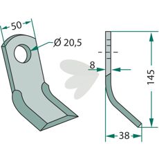 Y-hammer Cosma med 20,5mm hul, perfekt til professionel jordbearbejdning.