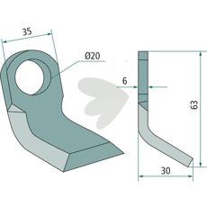 Y-hammer Doppstadt med hul på 20mm, ideel til effektiv anvendelse inden for landbrug.