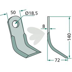Y-hammer Dragone 50X140mm, med 18,5mm hul, ideel til brug i tunge maskiner.