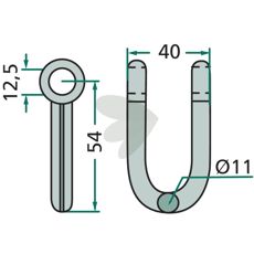 Schackel Dücer 40 mm, robust og pålidelig til landbrug og bearbejdning.