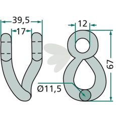 Schackel Dücer med dimensionen 39,5 mm, perfekt til traktorer og entreprenørarbejde.