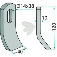 Slag Epoke/Turner 120X40 mm, betydelig i landbrugsapplikationer.