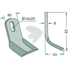Y-hammer 40X85mm, robust løsning til landbrugets trange rum.