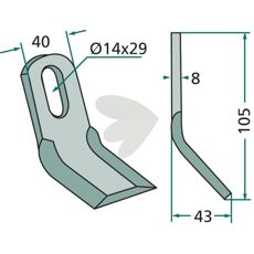 Y-hammer 40X105mm, kraftfuldt værktøj til at håndtere barske arbejdsforhold.