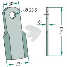 Rette kniv, gammel model, perfekt til traditionelt arbejde.