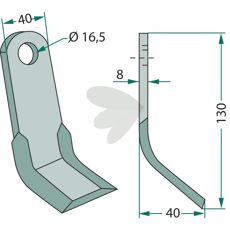Y-hammer Ferri 40X130mm, ideel med hul 16,5mm til robuste opgaver.
