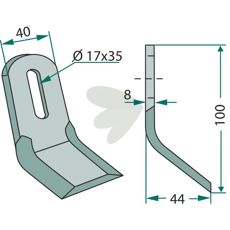 Y-hammer Ferri med hul 17X35mm, designet til holdbarhed.