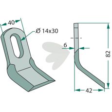Y-snitter Ferri 40X82mm med hul 14X30mm, ideel til effektiv anvendelse.