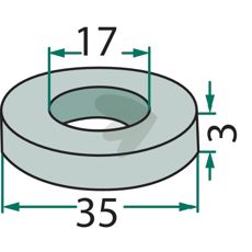 Skive af høj kvalitet, 17X35X3mm, velegnet til mange applikationer.