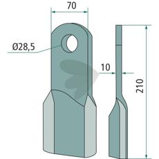 Vredet kniv til Fischer, perfekt til effektiv skæring og holdbarhed.