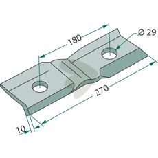 Kniv 10X29X270, ideel til præcisionsskæring i forskellige anvendelser.