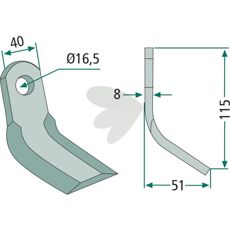Y-snitter Agricom, Celli med hul 16,5mm, til effektiv anvendelse.