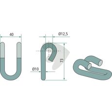 Sjækkel Gilbers 40 mm, ideel til forbindelser inden for landbrug og byggebranchen.