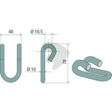 Holdbar sjækkel Gilbers 40 mm, perfekt til sikre forbindelser i traktorer.