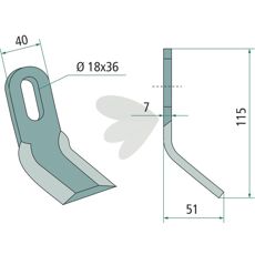 Y-slag Zampini med hul 18X36 mm, ideel til forskellige typer af maskiner.