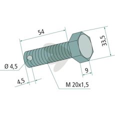 Knivskrue 10.9, pålideligt fastgørelse til knive i traktorer og maskiner.
