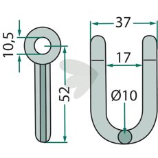Sjækkel 37 mm til Agria, Fischer m.fl., perfekt til landbrugsudstyr.