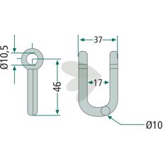 Sjækkel Agritec til John Deere, 37mm, en holdbar og pålidelig komponent til landbrugsmaskiner.