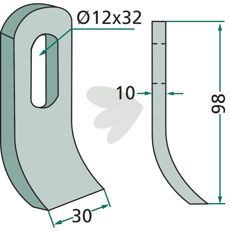 Slagmølle Herder med målene 12X32 mm, ideel til alsidig anvendelse inden for landbruget.