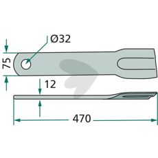 Howard/Kongskilde slagmølle, hul 32mm, passer godt til alsidig anvendelse i landbruget.