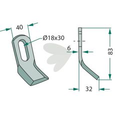 Y-kniv Howard med 18X30mm hul, designet til optimale præstationer i jordarbejde.