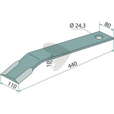 Kniv 10X110X24, ideel til alsidig anvendelse inden for landbrug og konstruktion.