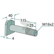 Skrue og møtrik, perfekt til pålidelig montering af traktortilbehør.