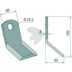 Y-slagler Leckron med en hul diameter på 25,5mm, for robuste anvendelser.
