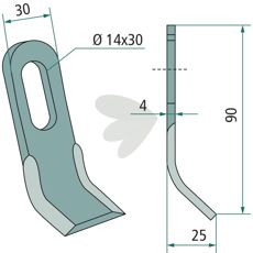 Y-hammer fra Votex med hul 14X30mm, ideel til tunge landbrugsarbejder.
