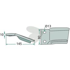 Erstatningsblad højre, designet for optimal pasform og effektivitet i landbrugsmaskiner.