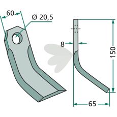 Y-hammer Agram for at passe maskiner med hul på 20,5 mm for effektiv skæring.