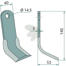 Y-klinge Lipco med hul på 14,5 mm, vigtig komponent for effektivt arbejde.