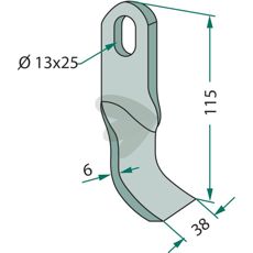 Spearhead slagkniv med hul 13X25 mm, ideel til robust anvendelse.