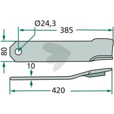 Venstre slagkniv for Typ HK 2000, effektiv for mange anvendelser.