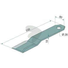 Kniv med 10 mm tykkelse, optimeret for holdbarhed og ydeevne.