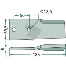Rak kniv 64462, designet til præcision og effektiv skæring inden for landbrug.