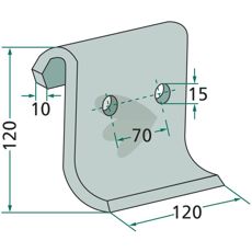 Ældre model af slagkniv, pålidelig og robust til traktorbrug.