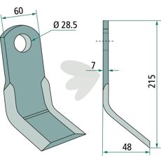 Y-slagle Sauerburger, størrelse 60X215mm med hul på 28,5 mm, effektiv og robust.