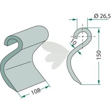 Mulag hammerslag med hul 26,5 mm, til effektiv og pålidelig anvendelse.