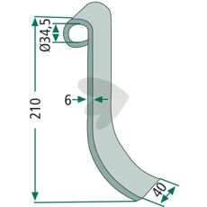Agromet hammerslag med hul 34,5 mm, designet til maksimal kapacitet.
