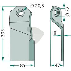 Højtydende kniv JTR015 til præcis skæring og langvarig anvendelse.