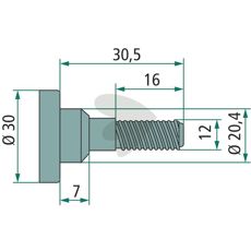 Knivskrue M12 til sikker montering af knive og tilbehør.