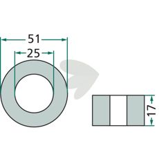 Bøsning til slag, perfekt til Kuhn og lignende maskiner.