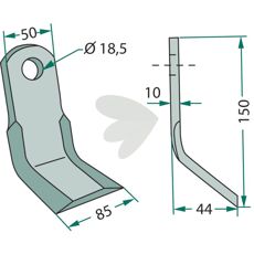 Kompakt Y-skær fra Lagarde med hul 18,5mm til specialtilpassede applikationer.