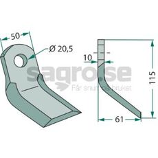 Y-skær Maschio med hul på 20,5 mm til effektiv brug i jordbearbejdning.