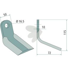 Y-flail M.E.A.A.T. designet med et hul på 16,5 mm til målrettet forarbejdning.